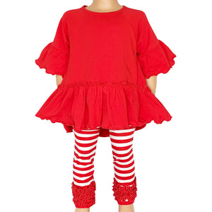 Baby Toddler Big Girls Boutique Red Ruffle Butt Leggings