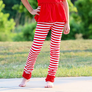 Baby Toddler Big Girls Boutique Red Ruffle Butt Leggings