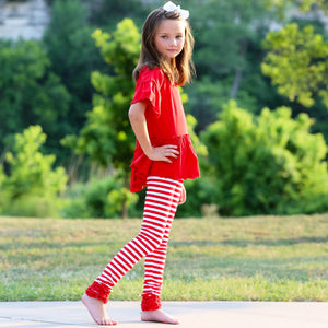 Baby Toddler Big Girls Boutique Red Ruffle Butt Leggings