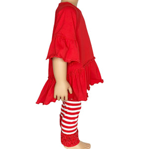 Baby Toddler Big Girls Boutique Red Ruffle Butt Leggings