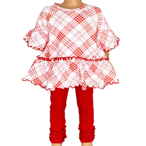 Baby Toddler Big Girls Boutique Red Ruffle Butt Leggings