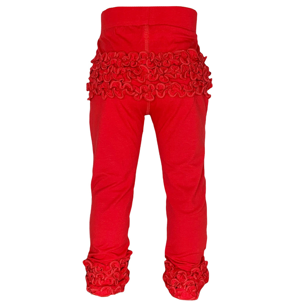 Baby Toddler Big Girls Boutique Red Ruffle Butt Leggings - 99fab 