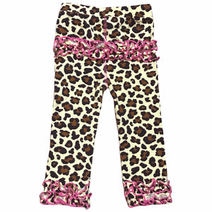 Baby Toddler Big Girls Boutique Leopard Ruffle Butt Leggings