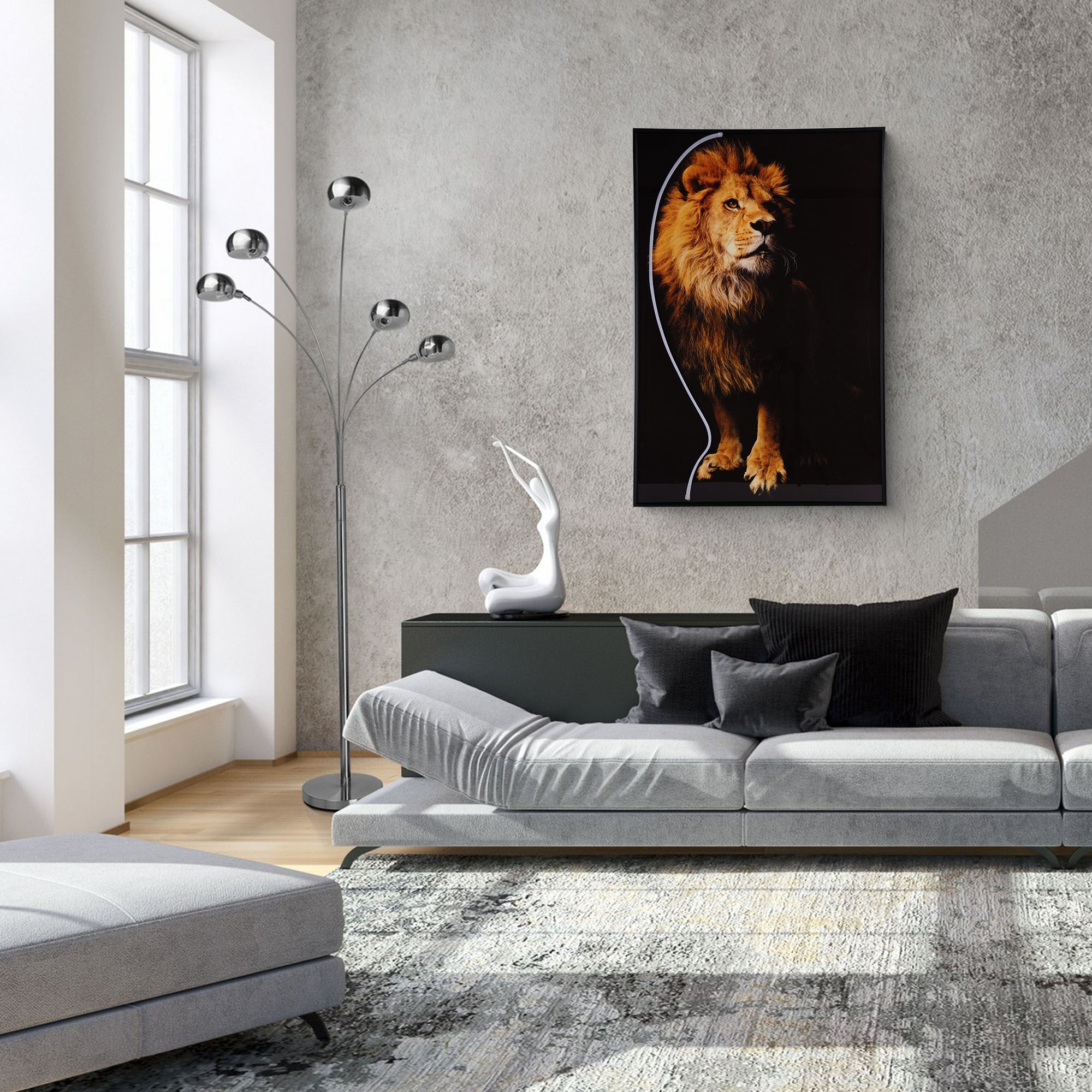 Lion Wall Art with LED Lights