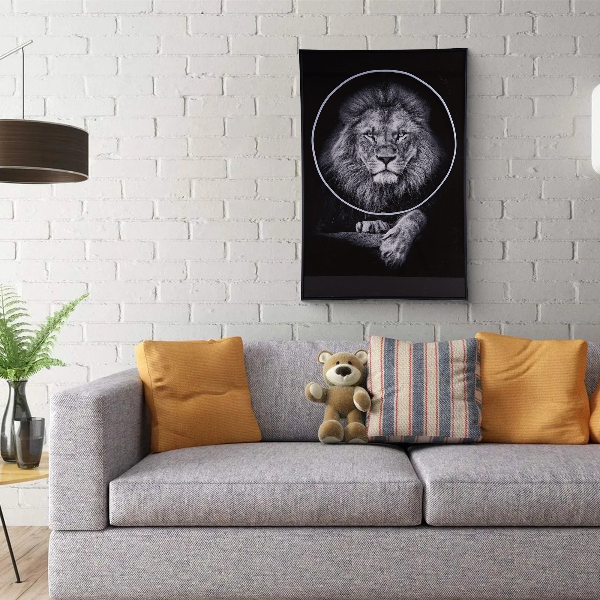 Lion Wall Art with LED Lights