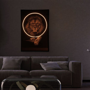 Lion Wall Art with LED Lights