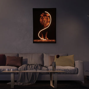 Lion Wall Art with LED Lights