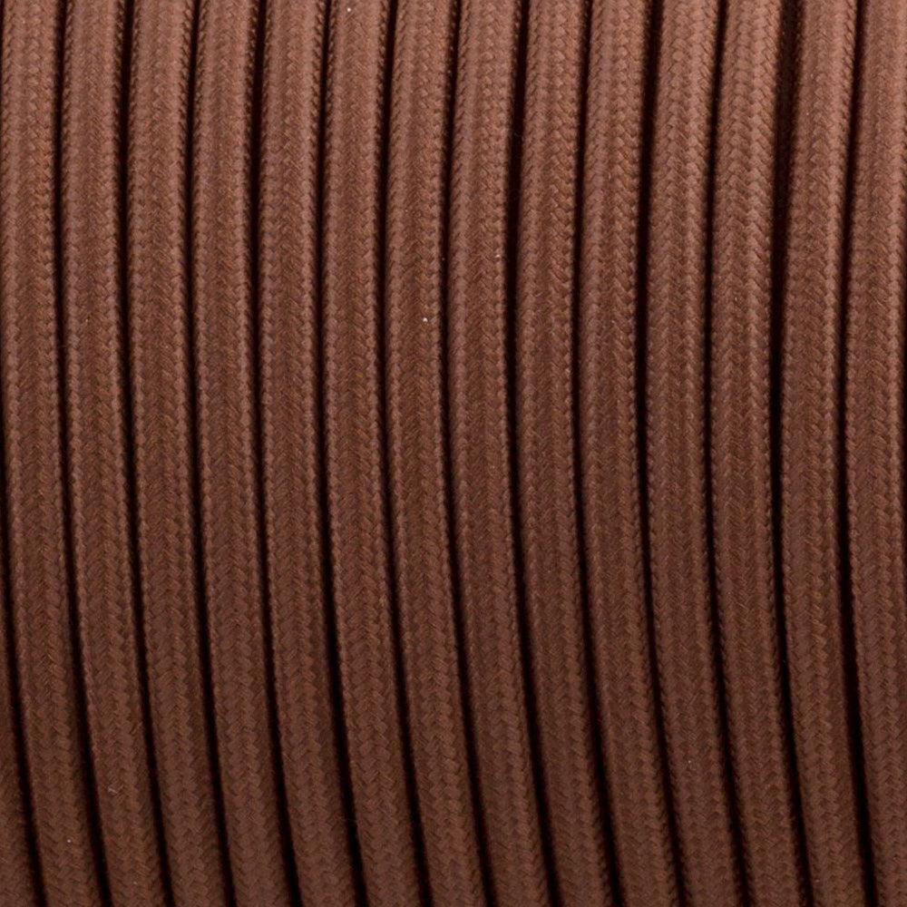 18 Gauge 2 Conductor Round Cloth Covered Wire Braided Light Cord Brown~1415-0