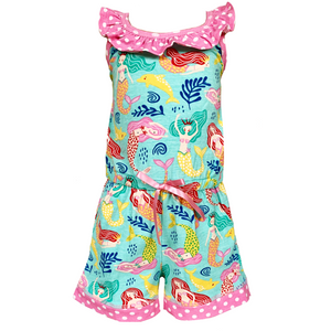 Girls Boutique Nautical Mermaid Jumpsuit Spring Summer Romper