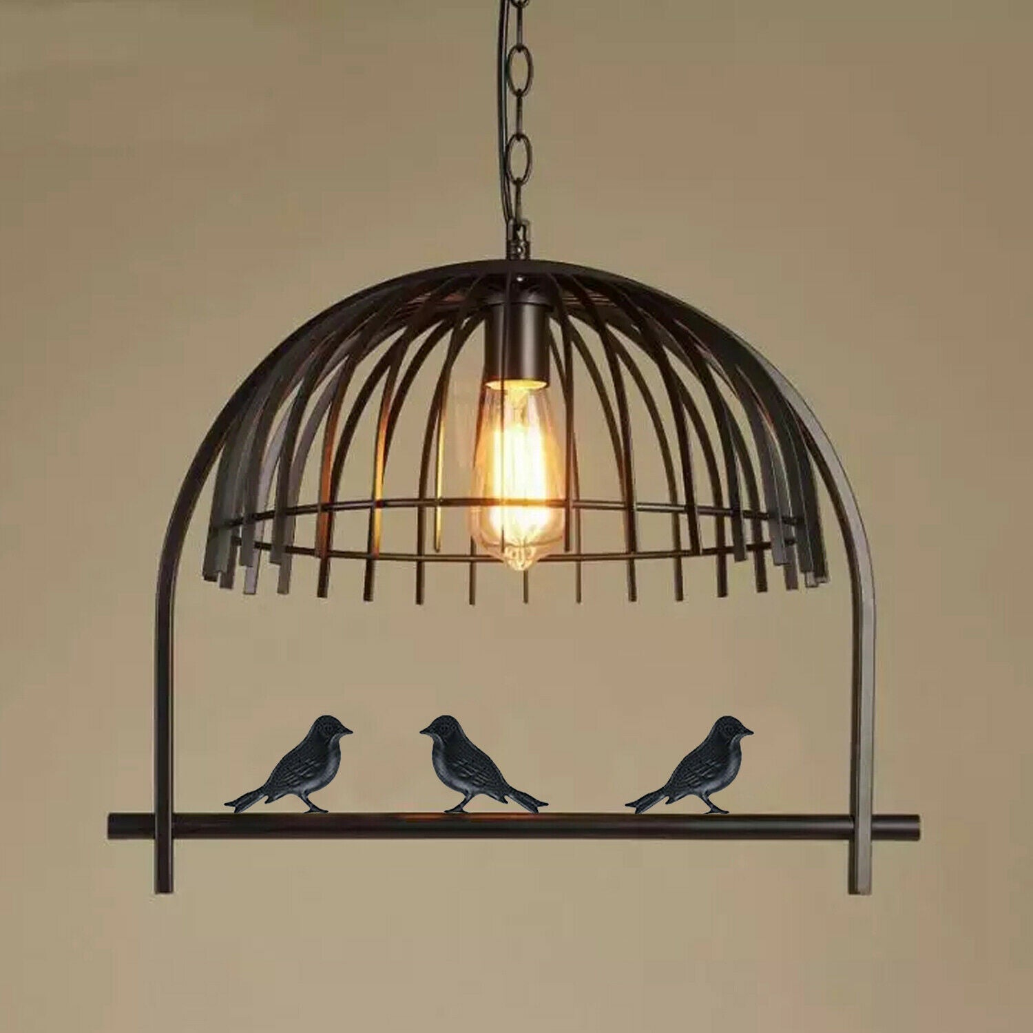 Modern Retro Industrial Bird Cage Hanging Pendant Light E26