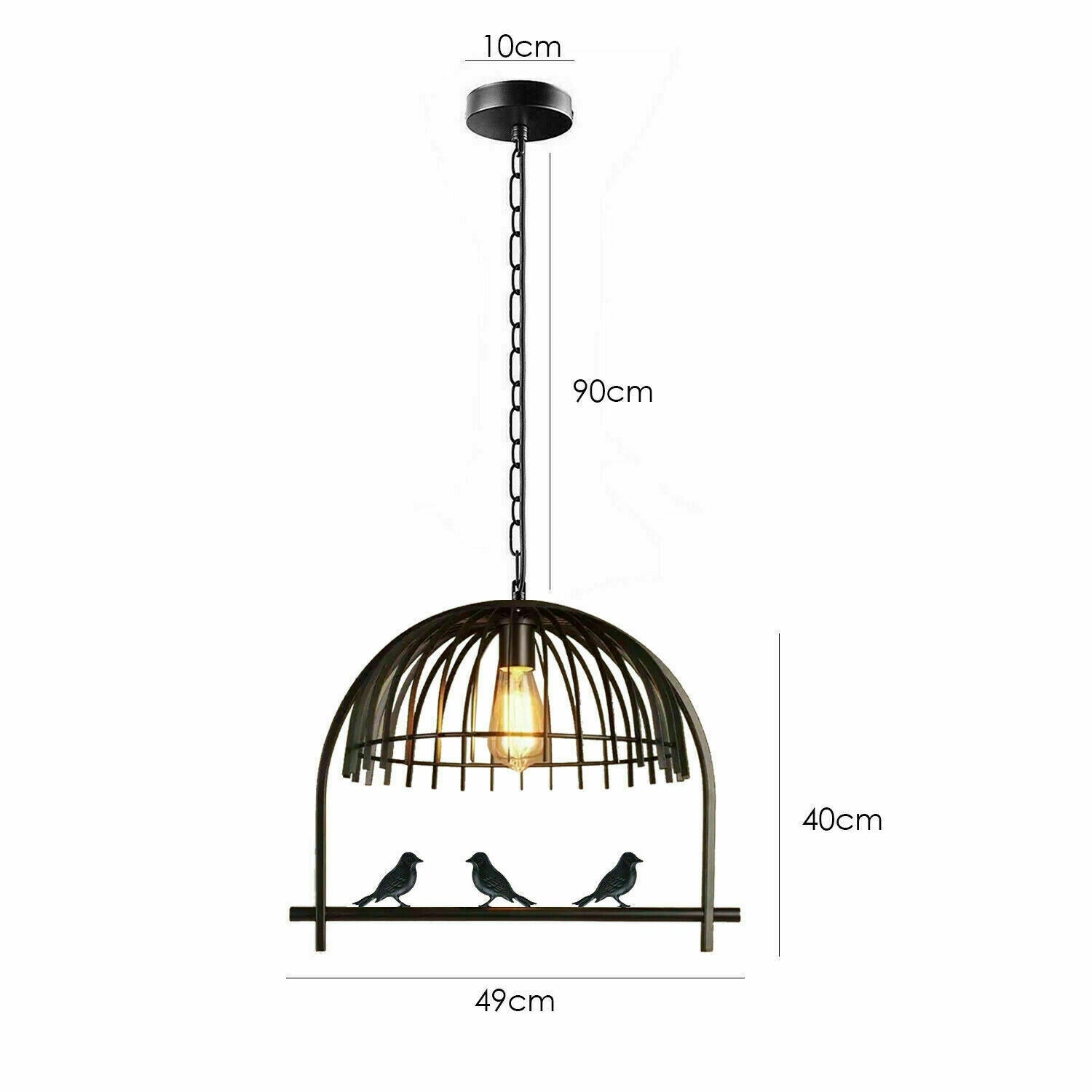 Modern Retro Brushed Copper Industrial Bird Cage Hanging Pendant Light E26