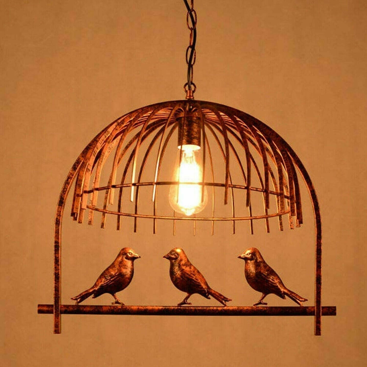 Modern Retro Industrial Bird Cage Hanging Pendant Light E26