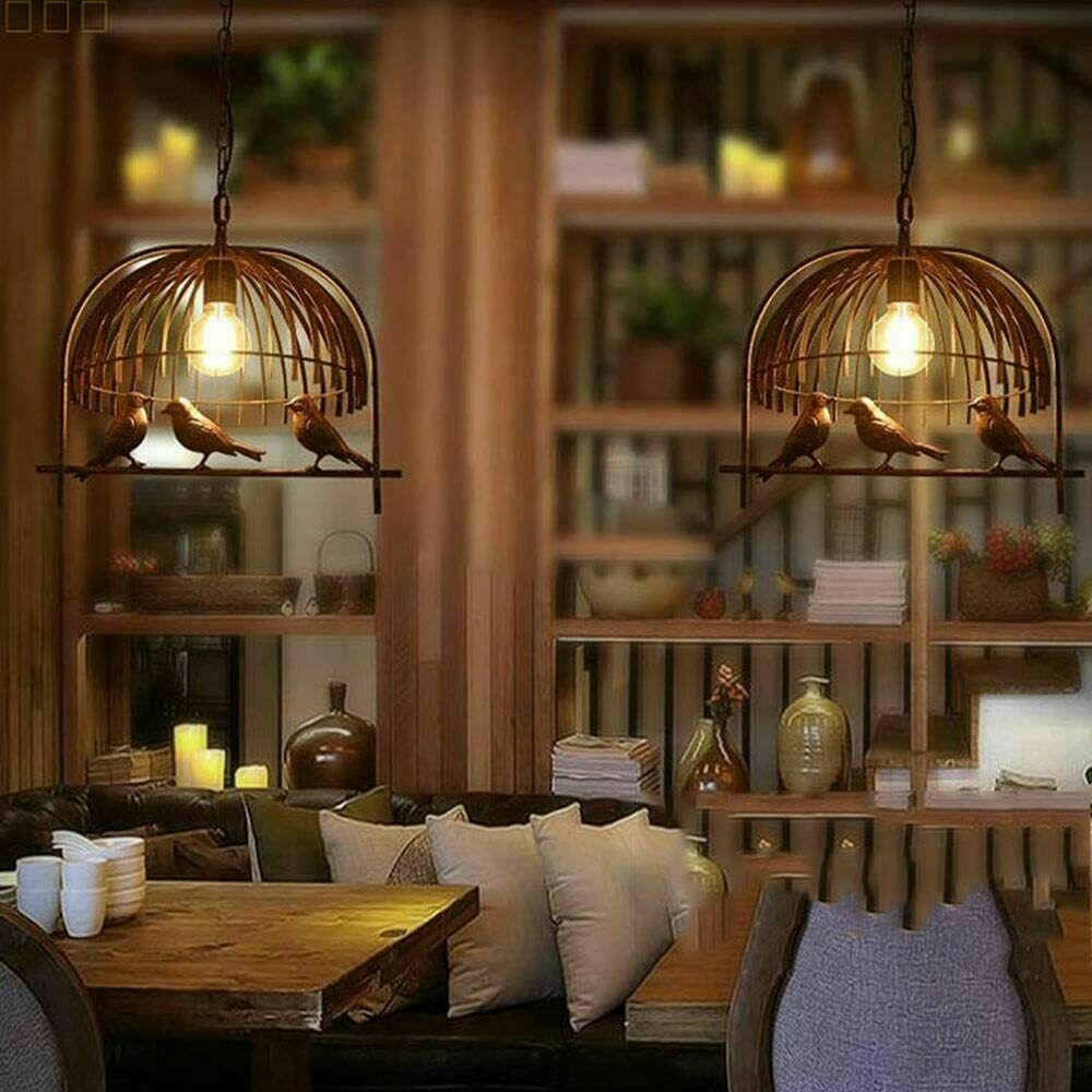 Modern Retro Industrial Bird Cage Hanging Pendant Light E26