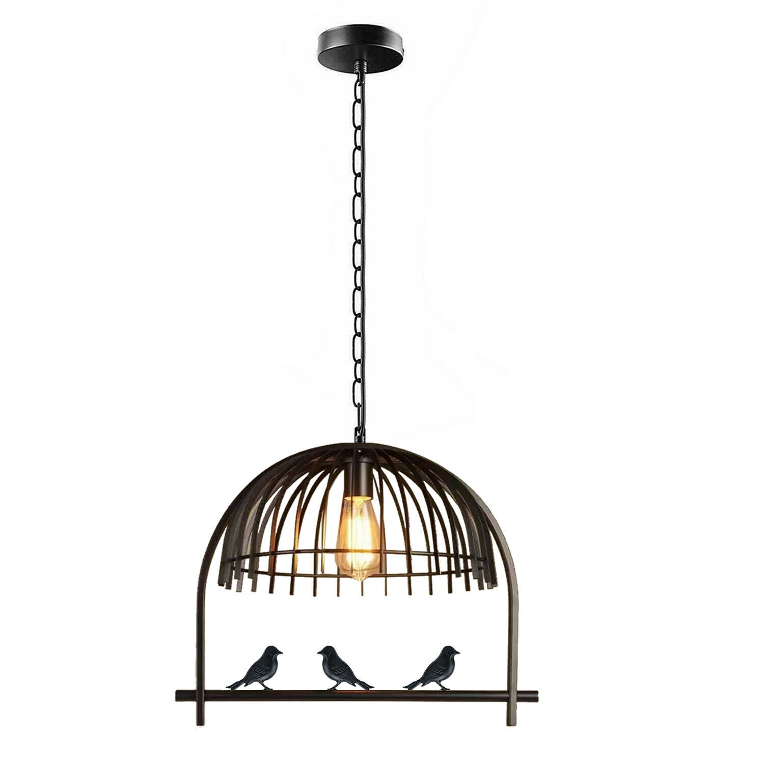 Modern Retro Industrial Bird Cage Hanging Pendant Light E26