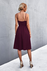 Adjustable Spaghetti Strap Knee-Length Dress