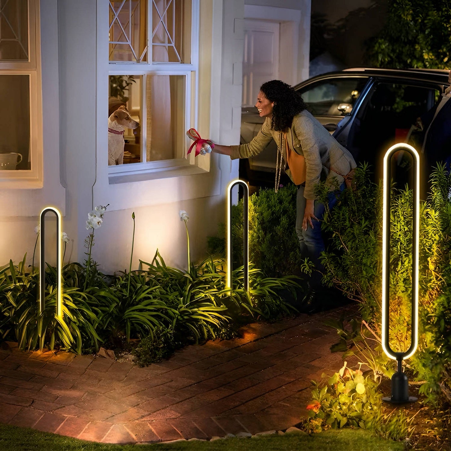 Outdoor Solar Powered Oval Landscape Pathway Light-1