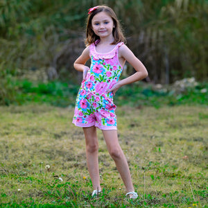 Little & Big Girls Jumpsuit Shabby Chic Floral Spring Summer Romper