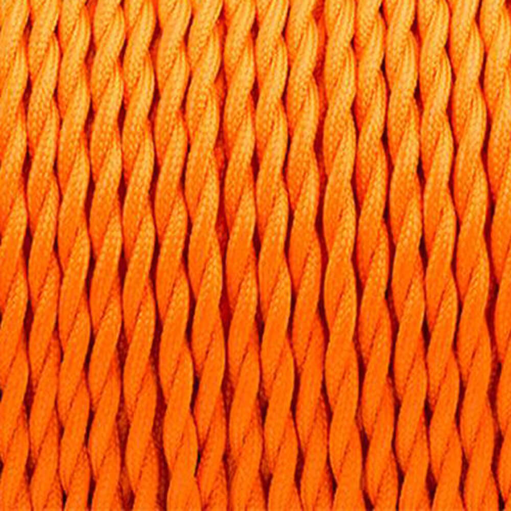 2 Conductor Twisted Cloth Covered Wire Braided Light Cord Orange~1346-0