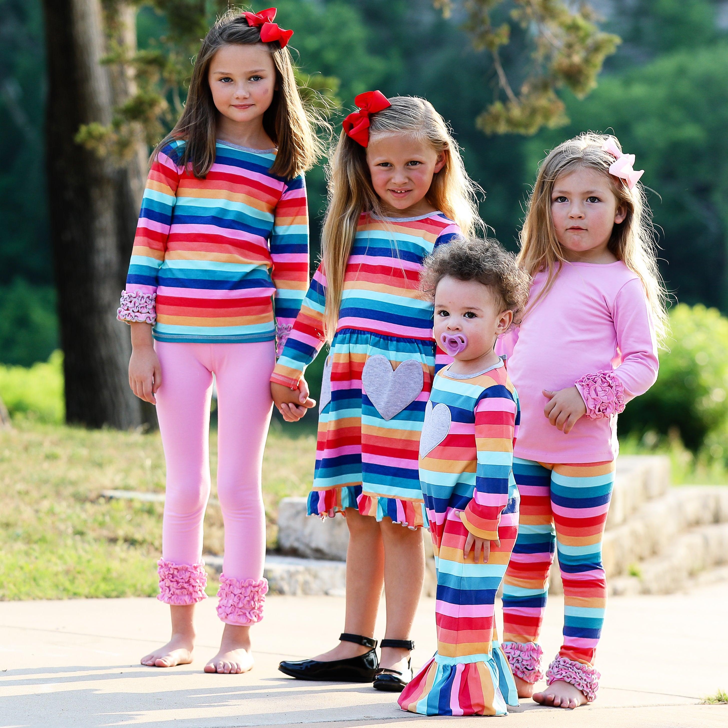 Baby Big Girls Boutique Long Sleeve Dark Pink Ruffle Layering T-shirt