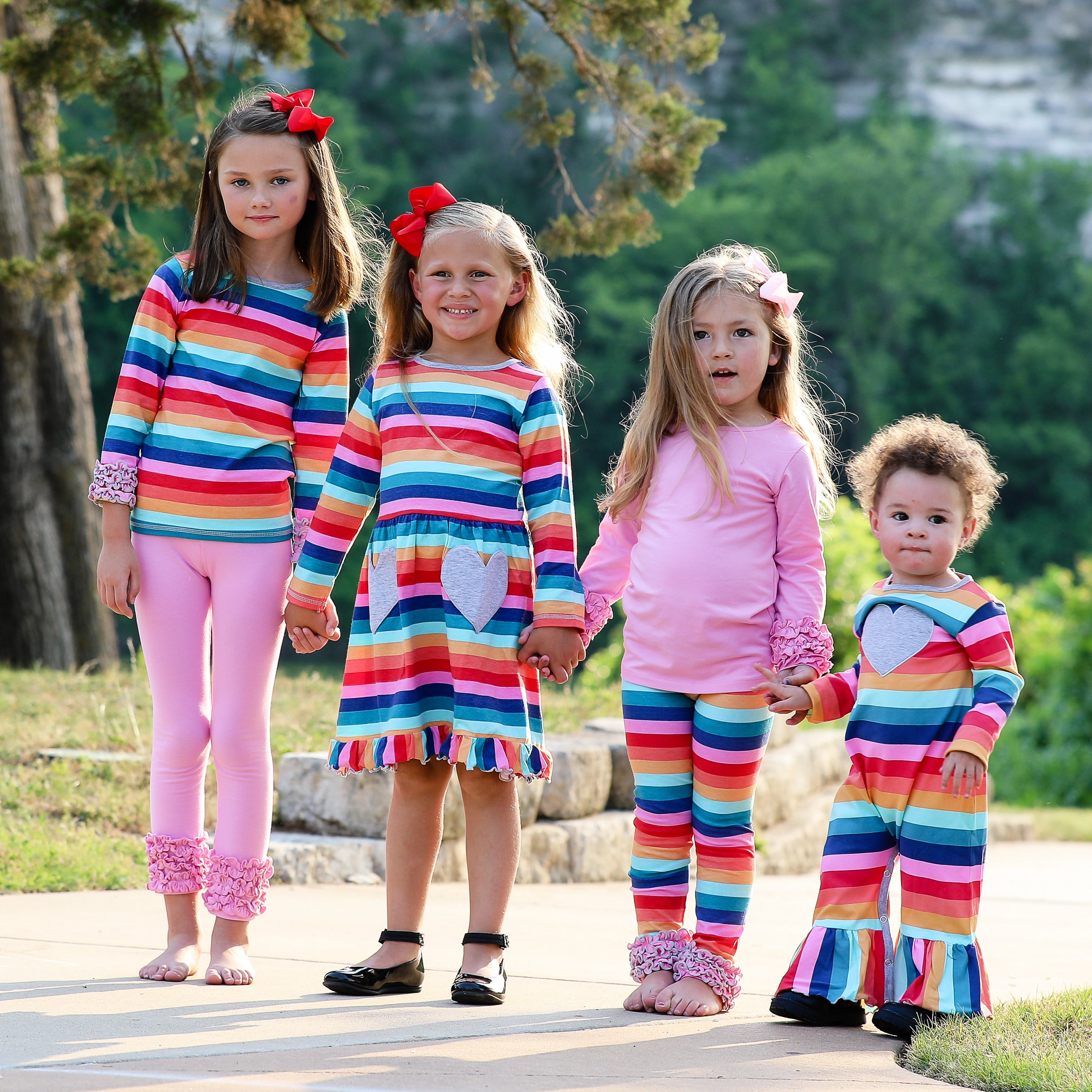 Little & Big Girls Boutique Rainbow Ruffle Butt Leggings