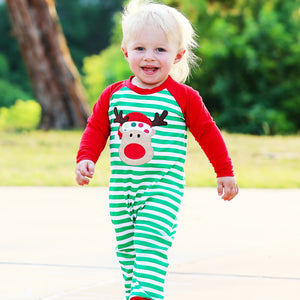 Baby Toddler Boys Unisex Long Sleeve Rudolf the Reindeer Christmas Romper