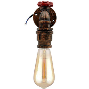 Rustic Red Wall Lights Industrial Metal Water Pipe Wall Lamp~1583-0