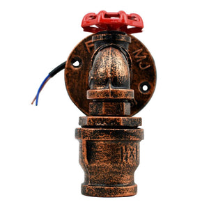 Rustic Red Wall Lights Industrial Metal Water Pipe Wall Lamp~1583-1