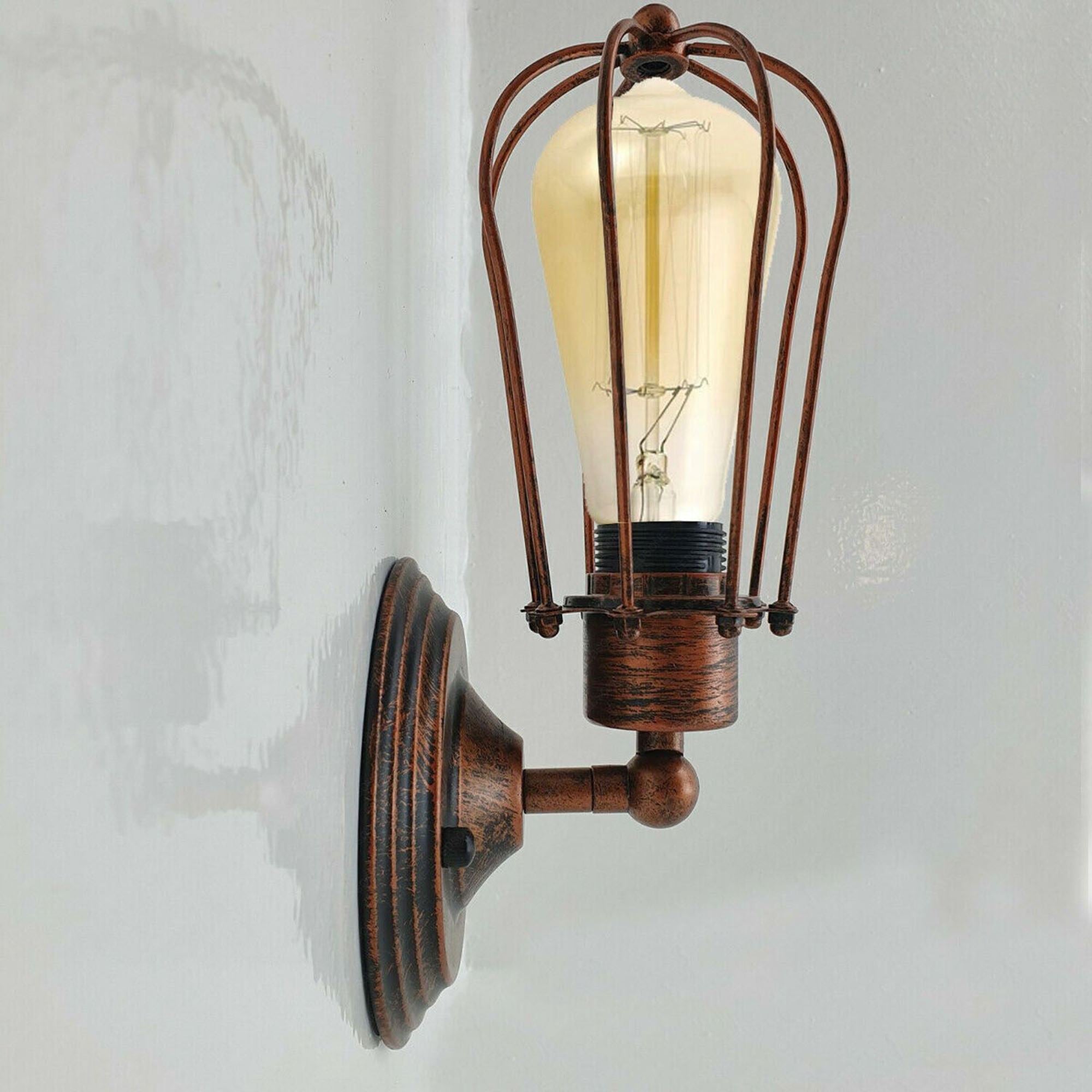 Birdcage Balloon Shape wall light Rustic Red