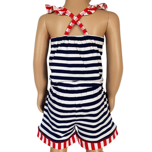 Little Big Girls Anchors Away Nautical Jumpsuit Summer Boutique Clothing