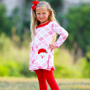 Girls Boutique Santa Holiday Christmas Holiday Clothing Set Outfit