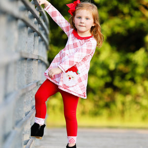 Girls Boutique Santa Holiday Christmas Holiday Clothing Set Outfit