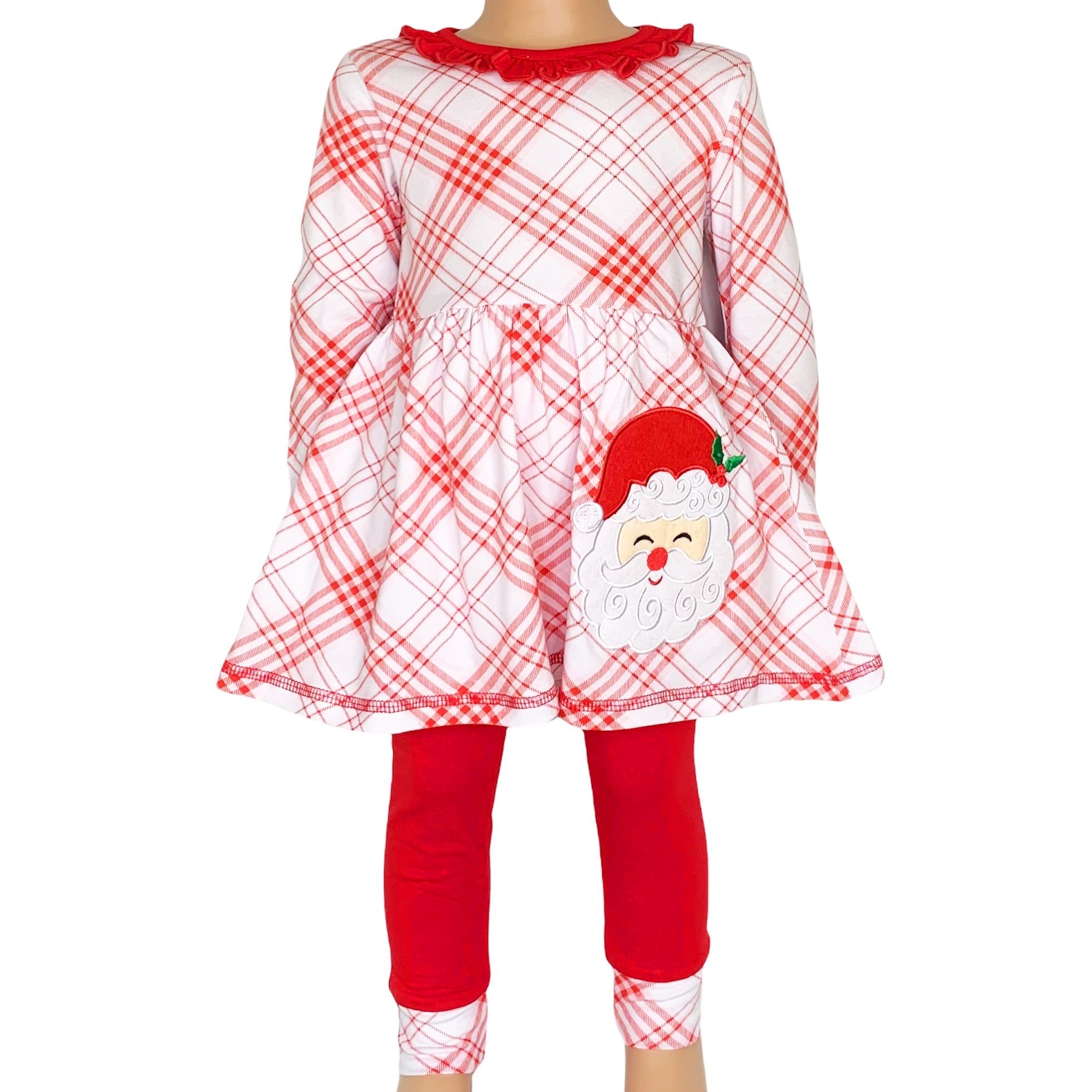 Girls Boutique Santa Holiday Christmas Holiday Clothing Set Outfit