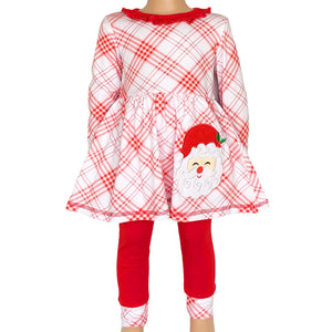 Girls Boutique Santa Holiday Christmas Holiday Clothing Set Outfit