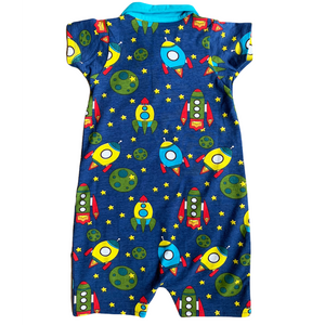 Spaceship short sleeve Collar Baby/Toddler Boys Romper