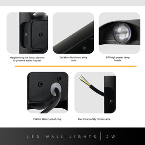 Modern LED Wall Lights IP54 rainproof Aluminum Wall Lamp for Indoor & Outdoor Lighting-8