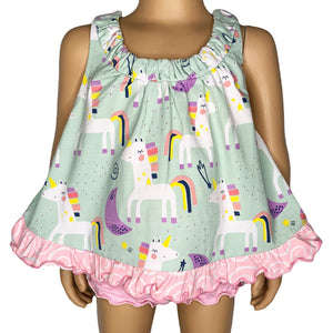 Baby and Big Girls Unicorn Swing Tank Top Spring Summer Separates