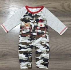 Baby Boys Holiday Reindeer Santa Christmas Camouflage Romper- AL Limited