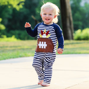 Boys Long Sleeve Turkey Football Baby Toddler Romper One Piece