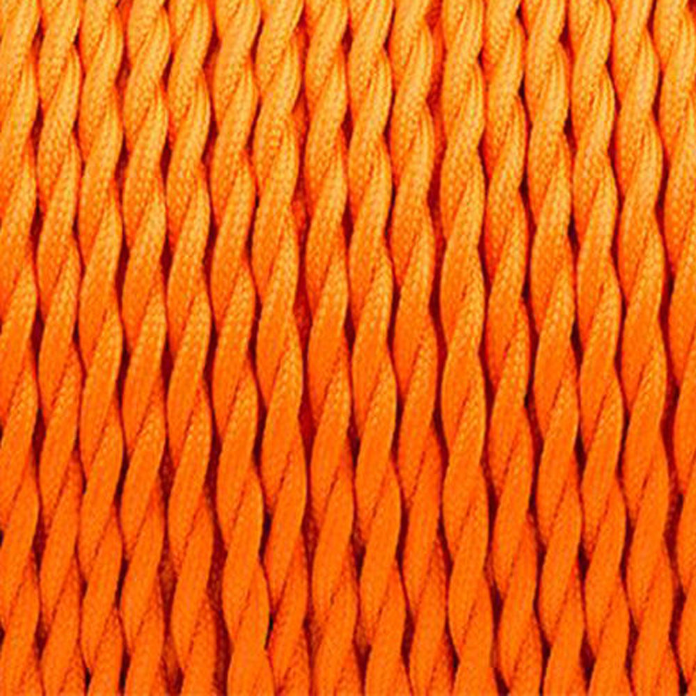 18 Gauge 3 Conductor Twisted Cloth Covered Wire Braided Light Cord Orange~1362-1