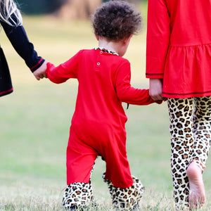 Baby Girls Leopard Valentines Holiday Heart Romper Outfit One Piece