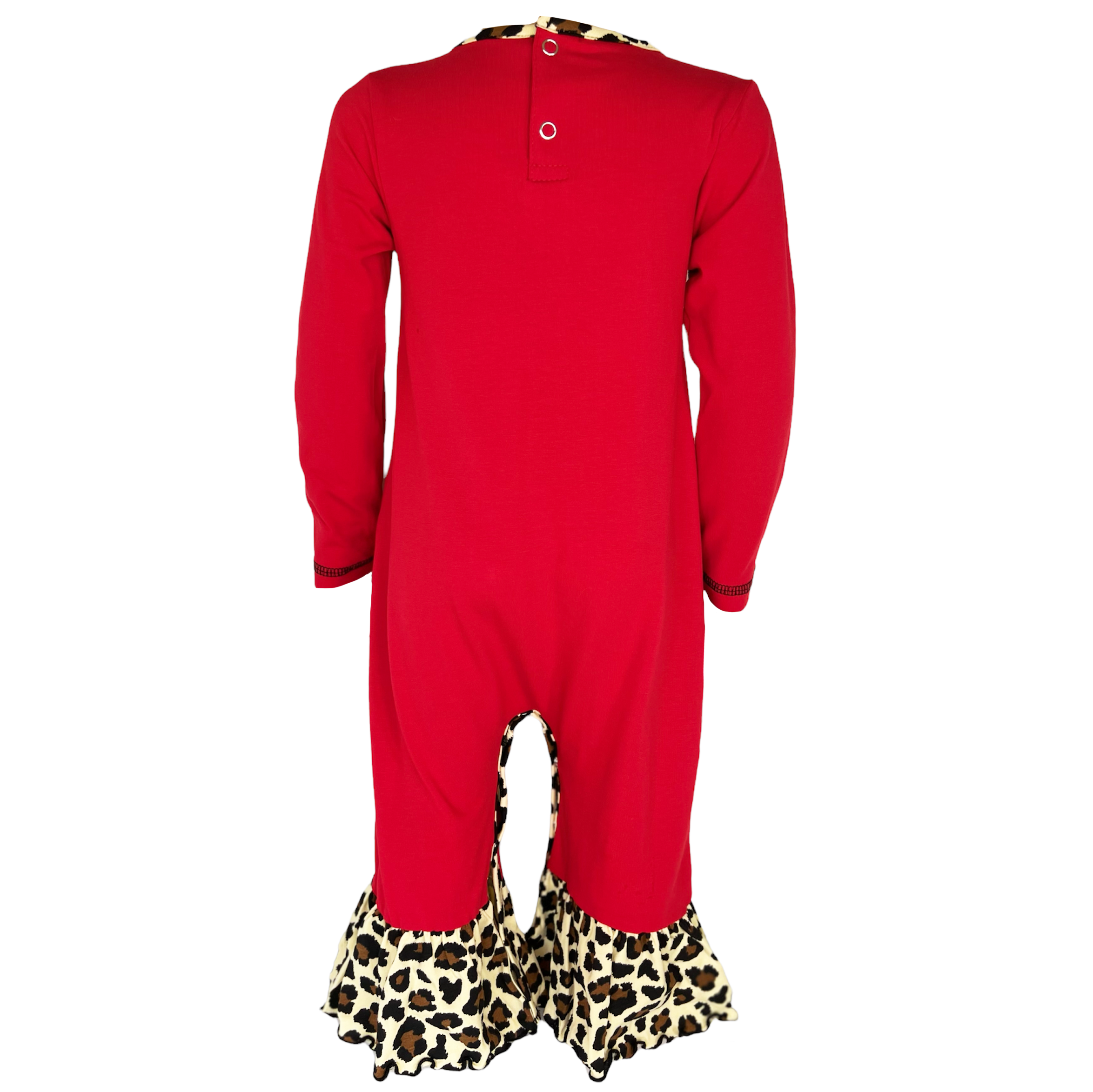 Baby Girls Leopard Valentines Holiday Heart Romper Outfit One Piece