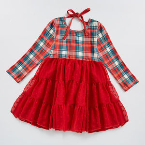 Boutique Red Plaid Tutu Dress Christmas Holiday Dress-0