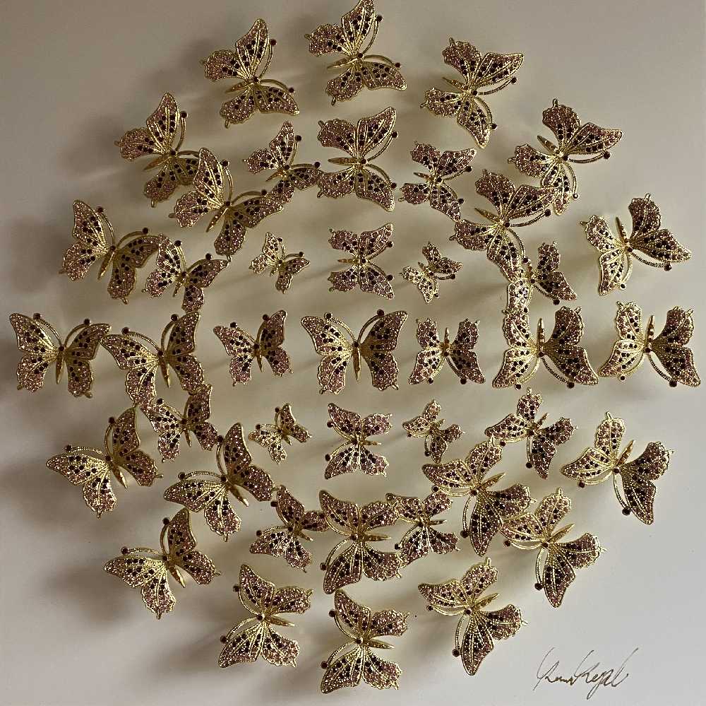 Circle of Butterflies Wall Art White - 99fab 