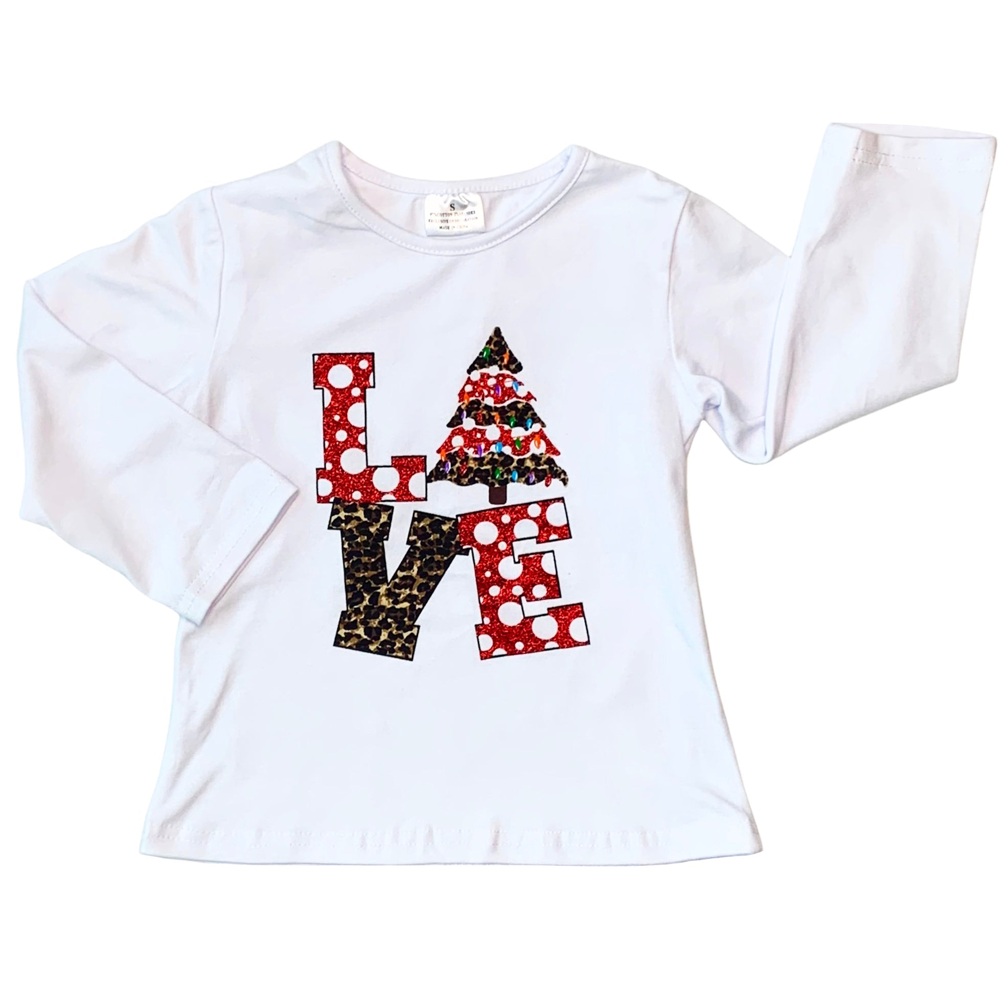 AL Limited Girls LOVE Christmas Top & Red Polka Dot Ruffle Pants Set