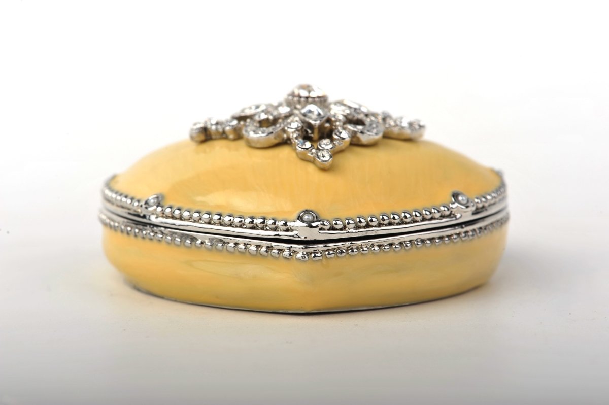 Yellow Heart Shaped Trinket Box-1