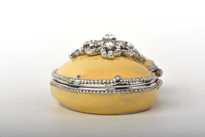 Yellow Heart Shaped Trinket Box-3