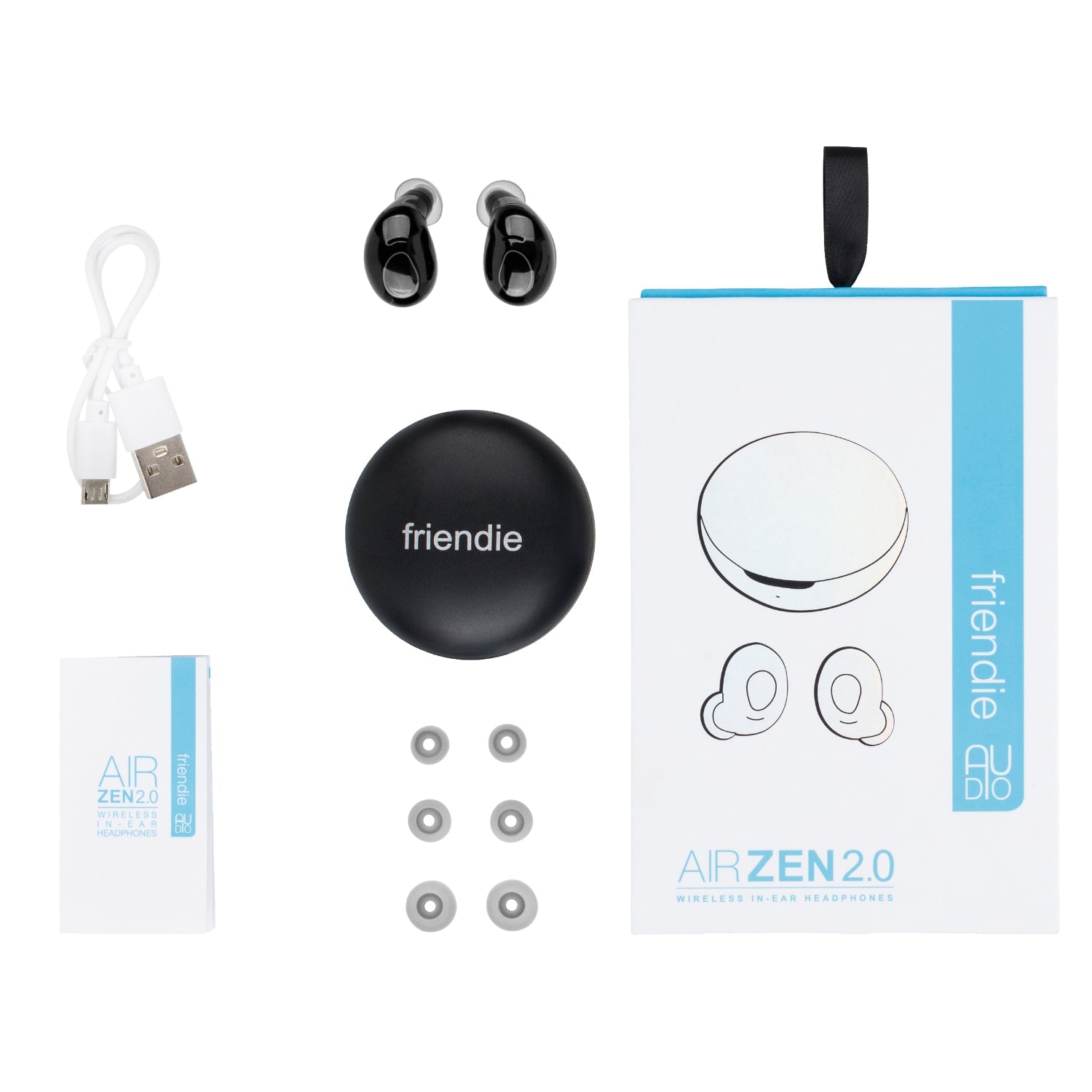 AIR ZEN 2.0 Matte Black Earbuds (In Ear Wireless Headphones)