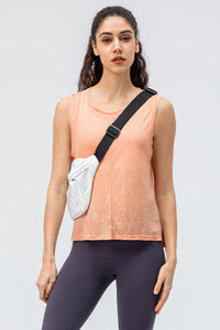 Side Slit High-Low Sleeveless Athletic Top