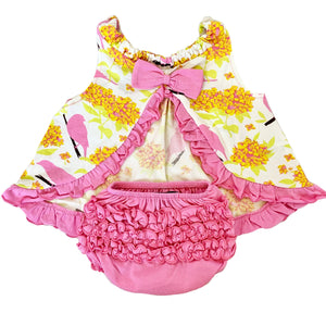 Baby & Toddler Girls Pink Knit Ruffled Butt Bloomer Diaper Cover