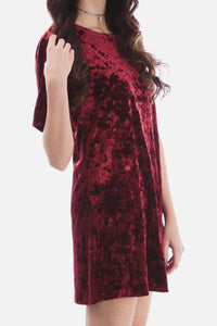 Solid Crushed Velvet Dress